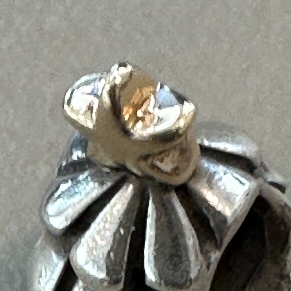 Authentic Pandora ALE 925 Sterling & 14k Gold Christmas Tree Charm Star - EUC - Picture 6 of 8